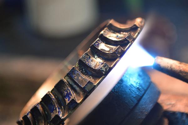Dettaglio su saldobrasatura di utensili diamantati